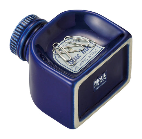 Motif. インクボトル型ペンスタンド トレイ ブルー